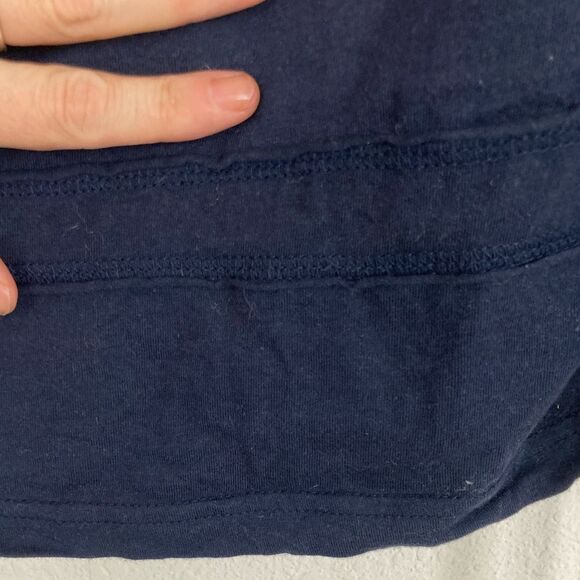 Desigual Navy and Mixed Patterned Long Sleeve Top includes velvet bling daisy - Picture 7 of 13